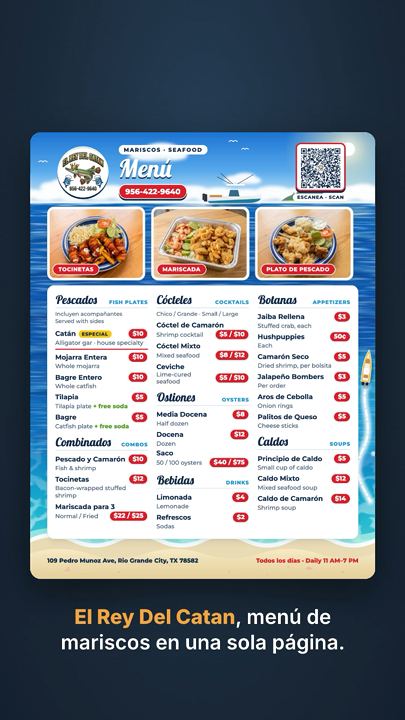 Menu showcase: El Rey del Catán
